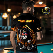 Load image into Gallery viewer, Orange Funny 8 Ball Billiard Shirt For Men Custom Pool Team Shirt, Billiard Jersey Polo &amp; 1/4 Zip TDM5206