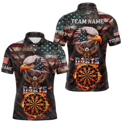 American Flag 3D Dartboard Fire Flame Custom Eagle Darts Shirt For Men, Patriotic Darts Team Jersey TDM1828