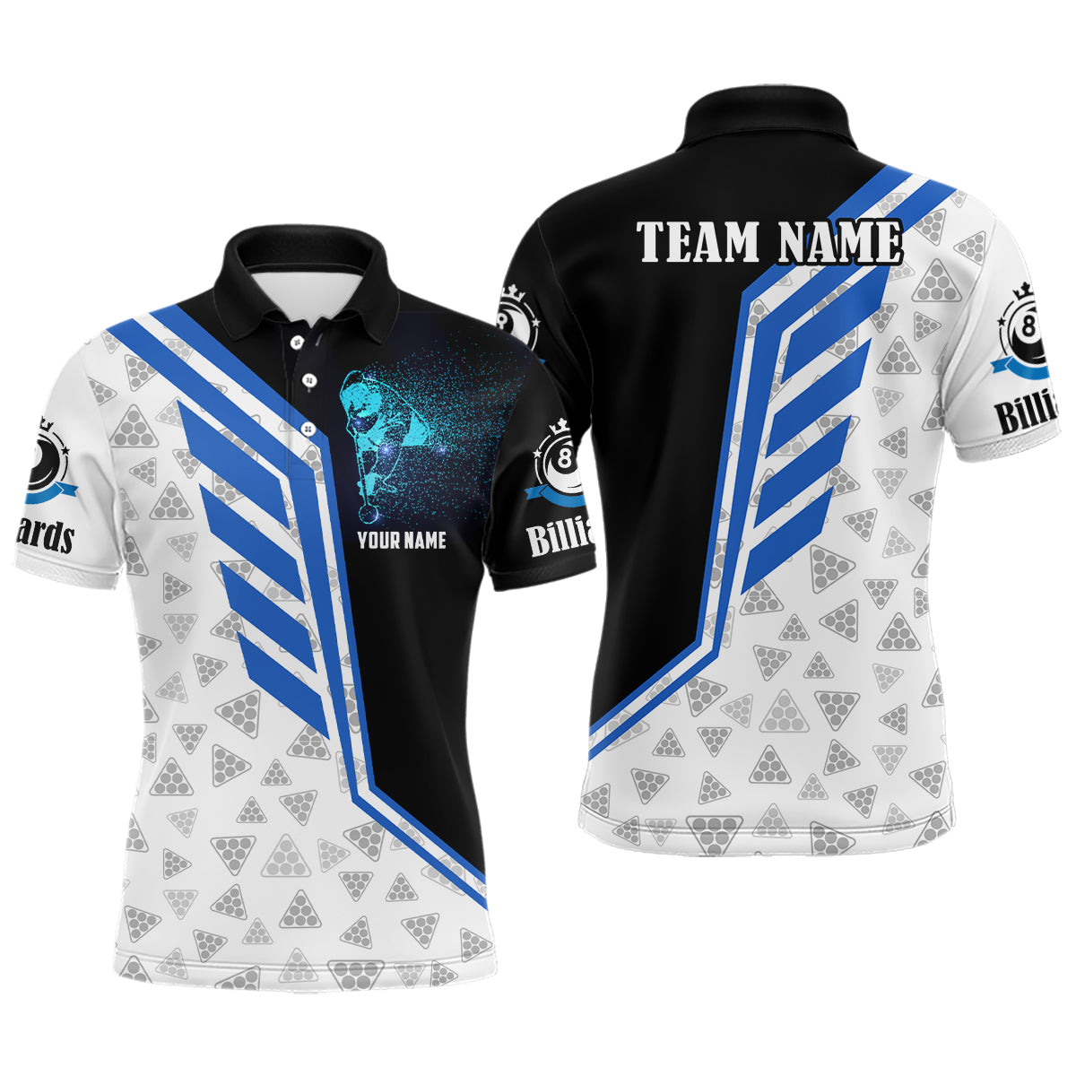 3D Billiard Player Custom Name Billiard Polo Shirts For Men, Personalized Billiard Shirts TDM0108
