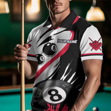 Load image into Gallery viewer, Personalized Billiard 8 Ball &amp; 9 Ball Pool Shirts For Men Custom Billiard Team Jerseys | Red TDM3431