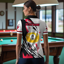 Load image into Gallery viewer, Personalized Billiard 8 Ball &amp; 9 Ball Pool Shirts For Women Custom Billiard Team Jerseys | Red TDM3431