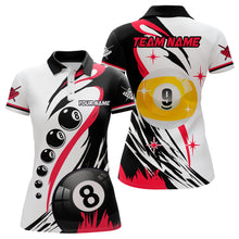 Load image into Gallery viewer, Personalized Billiard 8 Ball &amp; 9 Ball Pool Shirts For Women Custom Billiard Team Jerseys | Red TDM3431