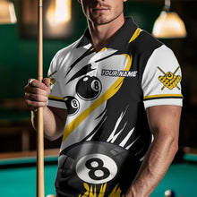 Load image into Gallery viewer, Personalized Billiard 8 Ball &amp; 9 Ball Pool Shirts For Men Custom Billiard Team Jerseys | Yellow TDM3432