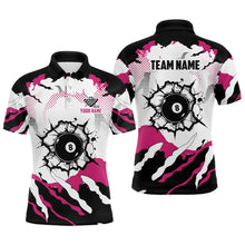 Load image into Gallery viewer, Funny Pink And White Camo 8 Ball Pool Break Custom Men Billiard Shirts, Billiard Jerseys Clothing TDM1834