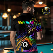 Load image into Gallery viewer, Personalized Colorful Flame 8 Ball Billiard Shirt For Men Custom Pool Team Jerseys Polo &amp; 1/4 Zip TDM4214