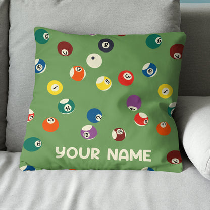 Customized Billiard Balls Full Printing Green Pillow For Billiard Lover TDM0751