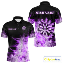 Load image into Gallery viewer, Purple Icy Light Mens Darts Polo &amp; Quarter Zip Shirts Custom Dart Shirts For Team Darts Jerseys TDM5254