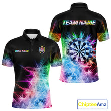 Load image into Gallery viewer, Icy Colorful Light Mens Darts Polo &amp; Quarter Zip Shirts Custom Dart Shirts For Team Darts Jerseys TDM5255
