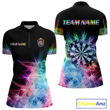 Load image into Gallery viewer, Icy Colorful Light Womens Darts Polo &amp; Quarter Zip Shirts Custom Dart Shirts For Team Darts Jerseys TDM5255