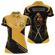 Load image into Gallery viewer, Custom Galaxy 9 Ball Pool Billiard Polo &amp; Quarter-Zip Shirts For Women, 9 Ball Billiard Attire Jersey TDM2292