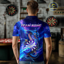 Load image into Gallery viewer, Galaxy Blue Custom Cobra Snake Darts Shirt For Men, Darts League Jersey Team Polo &amp; 1/4 Zip TDM5274