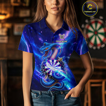 Load image into Gallery viewer, Galaxy Blue Custom Cobra Snake Darts Shirt For Women, Darts League Jersey Team Polo &amp; 1/4 Zip TDM5274