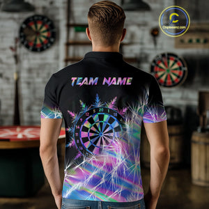 Holographic Icy Lights Men Darts Polo & Quarter Zip Custom Dart Shirts For Team Darts Jerseys TDM4641