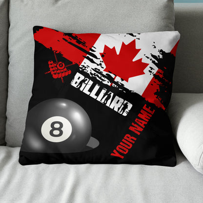 Personalized Grunge Canada Flag Billiard Pillow, Patriotic Throw Pillows TDM0795