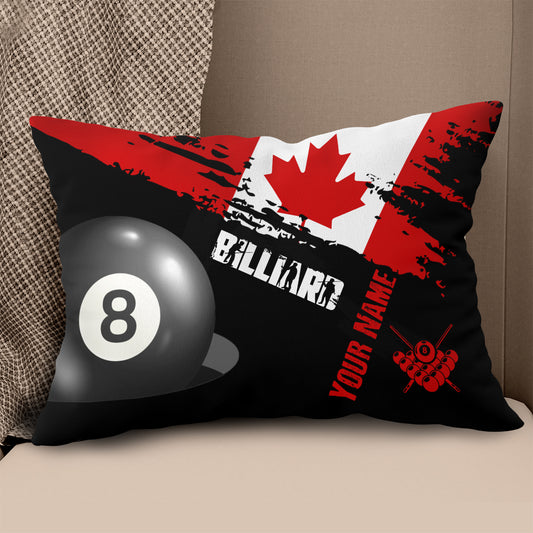 Personalized Grunge Canada Flag Billiard Pillow, Patriotic Throw Pillows TDM0795