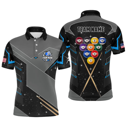 Personalized 10 Ball Pool Billiard Polo Shirts For Men Custom 10 Ball Billiards Attire Jerseys  TDM0959