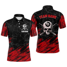 Load image into Gallery viewer, Black And Red 8 Ball Pool Cue Skull Custom Men Billiard Shirts, Billiard Jersey Billiard Team Shirt TDM3303