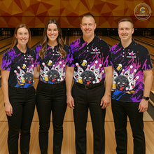 Load image into Gallery viewer, Custom Blue Purple Drunk Bowling Balls And Pins Funny Bowling Shirts For Women, Beer Bowling Jersey TDM6596