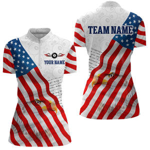 American Flag Eagle 8 Ball Billiard Shirts For Women Custom Pride Patriotic Team Billiard Jerseys TDM3305