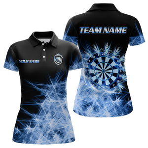 Blue Icy Light Womens Darts Polo & Quarter Zip Shirts Custom Dart Shirts For Team Darts Jerseys TDM3320