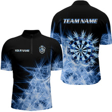 Load image into Gallery viewer, Blue Icy Light Mens Darts Polo &amp; Quarter Zip Shirts Custom Dart Shirts For Team Darts Jerseys TDM3320