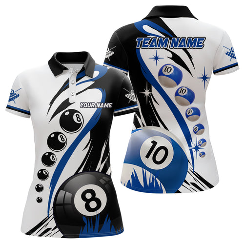 Personalized Billiard 8 Ball & 10 Ball Pool Billiard Shirts For Women Custom Billiard Team Jerseys TDM3650