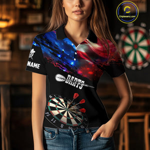 Personalized Glowing American Flag Darts Shirt For Women Custom Patriotic Darts Team Jerseys TDM4265