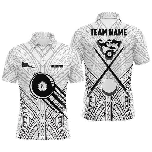 Personalized Billiard Tribal Pattern 3D All Over Print Polo Shirts For Men Custom Billiard 8 Ball TDM0217