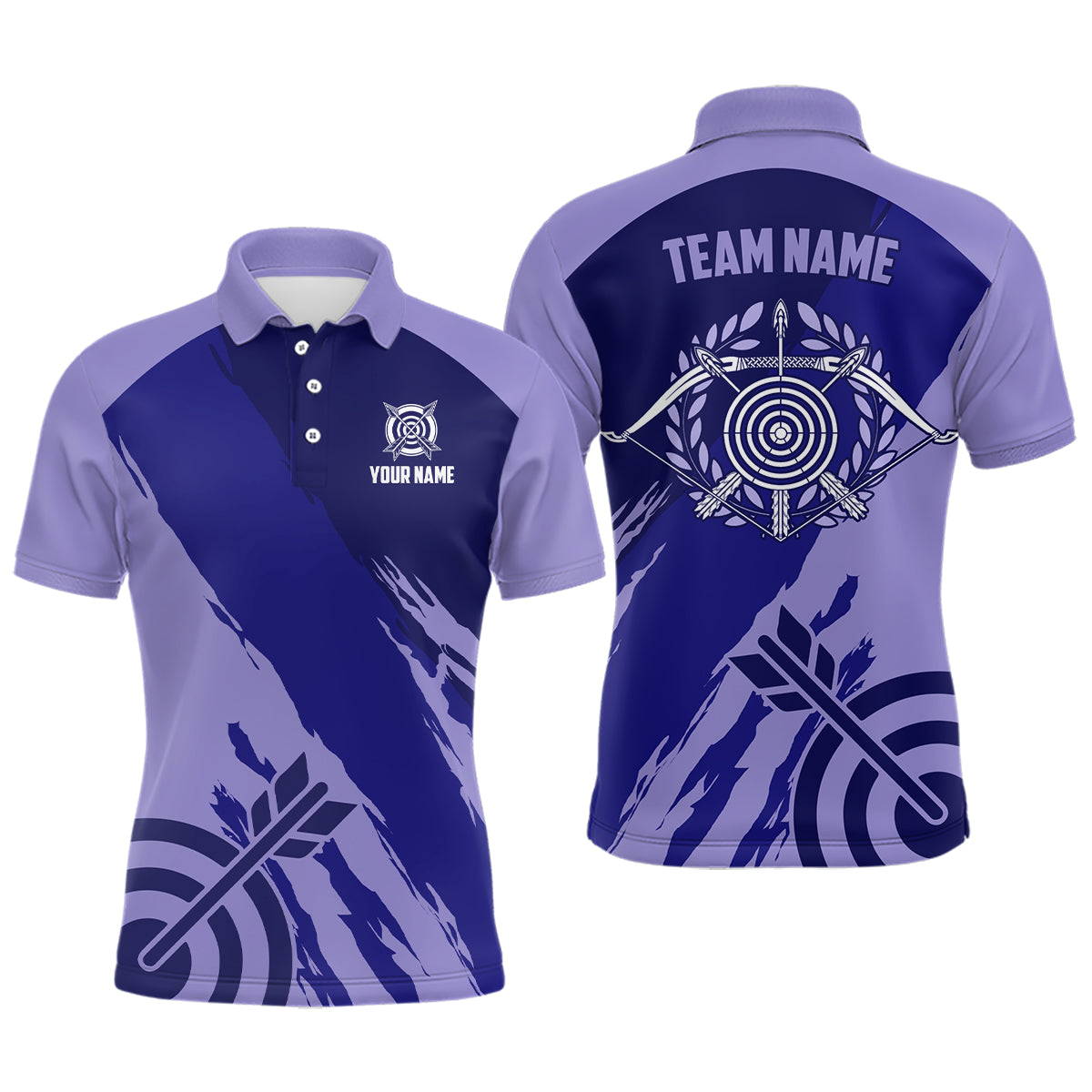 Personalized Purple Jerseys Archery Men Polo Shirts Custom Archery Target Shirts, Archery Jerseys TDM0634