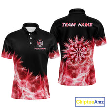 Load image into Gallery viewer, Red Icy Lights Darts Polo &amp; Quarter Zip Custom Dart Shirts For Men Darts Team Jerseys Outfit TDM5323