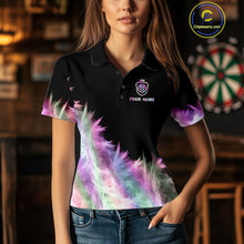 Load image into Gallery viewer, Icy Holographic Light Womens Darts Polo &amp; Quarter Zip Shirts Custom Dart Shirt For Team Darts Jersey TDM5324