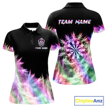 Load image into Gallery viewer, Icy Holographic Light Womens Darts Polo &amp; Quarter Zip Shirts Custom Dart Shirt For Team Darts Jersey TDM5324