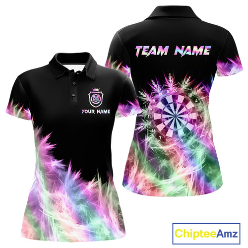 Icy Holographic Light Womens Darts Polo & Quarter Zip Shirts Custom Dart Shirt For Team Darts Jersey TDM5324