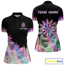Load image into Gallery viewer, Icy Holographic Light Womens Darts Polo &amp; Quarter Zip Shirts Custom Dart Shirt For Team Darts Jersey TDM5324