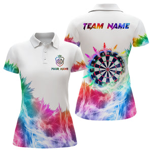 Icy Colorful Light Womens Darts Polo & Quarter Zip Custom Dart Shirts For Team Darts Jerseys |White TDM3325