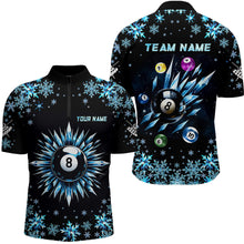 Load image into Gallery viewer, Personalized Blue Frozen 8 Ball Pool Billiard Shirts For Men Custom Billiard Balls Team Jerseys TDM1927