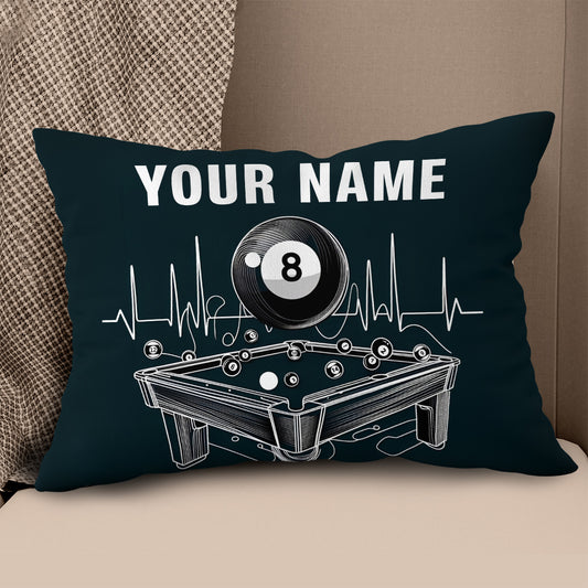 Funny Billiard Table Custom Black Pillows, Personalized Billiard Gifts TDM0821