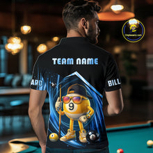 Load image into Gallery viewer, Blue Funny 9 Ball Billiard Shirt For Men Custom Pool Team Shirt, Billiard Jersey Polo &amp; 1/4 Zip TDM5834