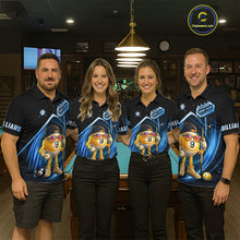 Load image into Gallery viewer, Blue Funny 9 Ball Billiard Shirt For Men Custom Pool Team Shirt, Billiard Jersey Polo &amp; 1/4 Zip TDM5834