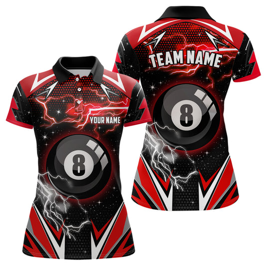 8 Ball Pool Billiard Jerseys For Women Custom Billiard Polo Shirts Team League Billiard Shirts TDM0460