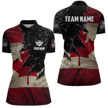 Load image into Gallery viewer, Personalized Retro Canada Flag Billiard Shirts For Women Custom Patriotic Billiard Jerseys Uniform TDM1570