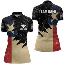 Load image into Gallery viewer, Personalized Retro Texas Flag Billiard Shirts For Women Custom Patriotic Billiard Jerseys Uniform TDM1571