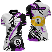 Load image into Gallery viewer, Personalized Billiard 8 Ball &amp; 9 Ball Pool Shirts For Women Custom Billiard Team Jerseys | Purple TDM2408