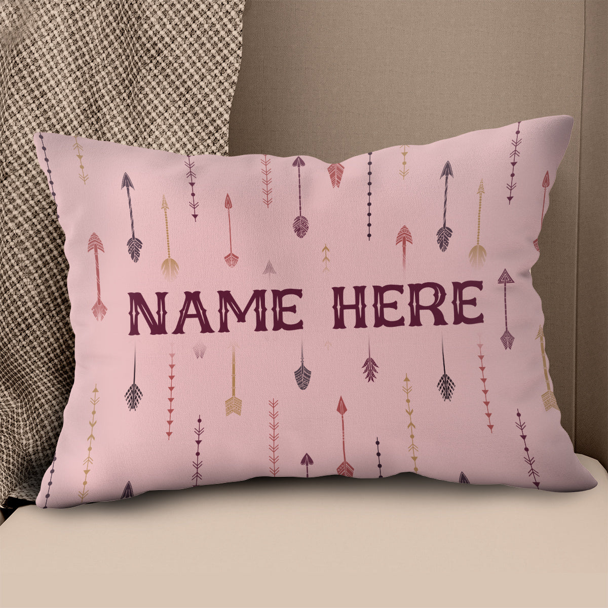 Archery Arrows Custom Pink Throw Pillow, Best Cute Valentines Gifts Idea TDM0872