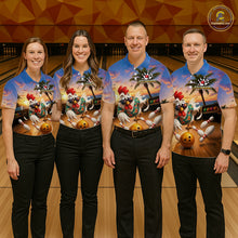 Load image into Gallery viewer, Funny Tropical Rooster Chicken Bowling Shirt For Men Custom Vintage Bowling Jersey Polo &amp; 1/4 Zip TDM6475
