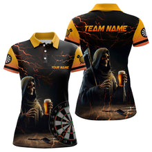 Load image into Gallery viewer, Funny Death Skull Beer Darts Polo &amp; Quarter-Zip Shirts For Women Custom Beer And Player Darts Jerseys TDM1737