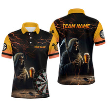 Load image into Gallery viewer, Funny Skull Beer Darts Polo &amp; Quarter-Zip Shirts For Men Custom Beer And Player Darts Jerseys TDM1737