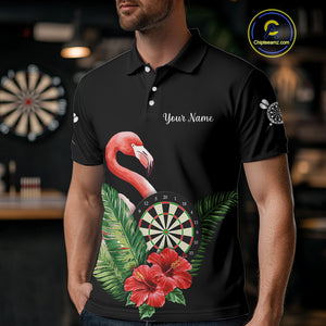 Personalized Tropical Flamingo Darts Shirt For Men, Funny Darts Jerseys Custom Darts Gifts TDM4327
