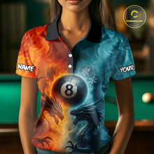 Load image into Gallery viewer, Personalized Dragon Water Fire 3D Billiard Shirt For Women Custom 8 Ball Pool Billiard Team Jerseys TDM4154
