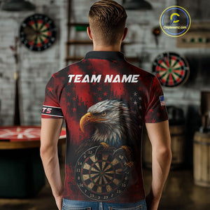Black And Red American Flag Claw Eagle Darts Shirt For Men Custom Team Patriotic Darts Jerseys TDM4318